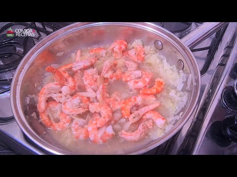 Espaguete com camarões | Receita rápida e fácil | Comida e Receitas