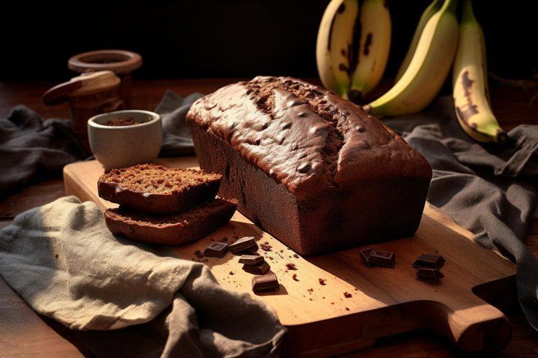 Bolo de banana e chocolate