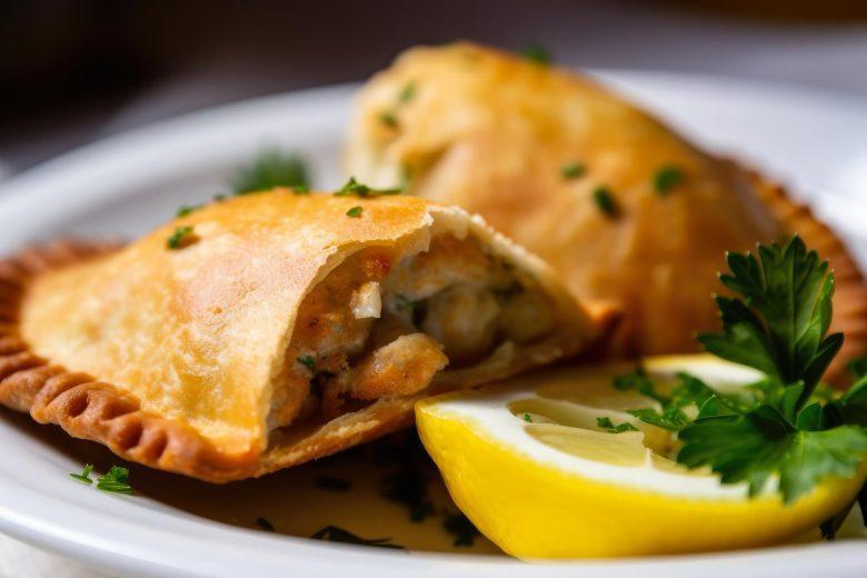 Empanadas de peixe e camarão