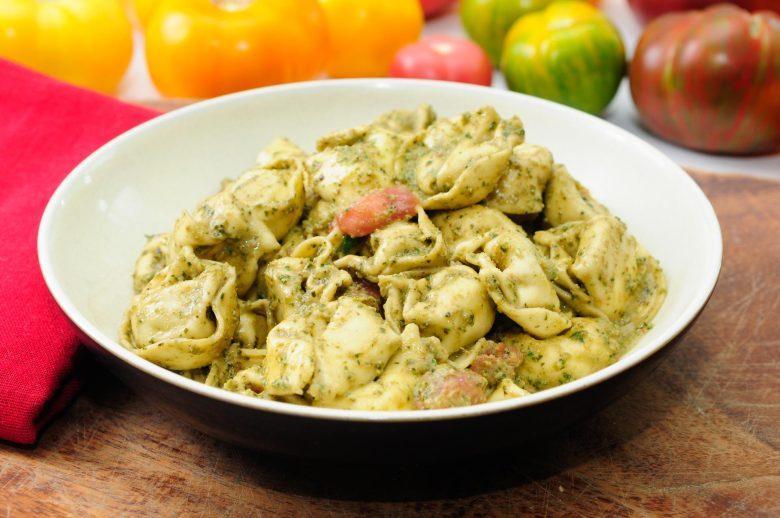 Ravióli ao pesto de alface