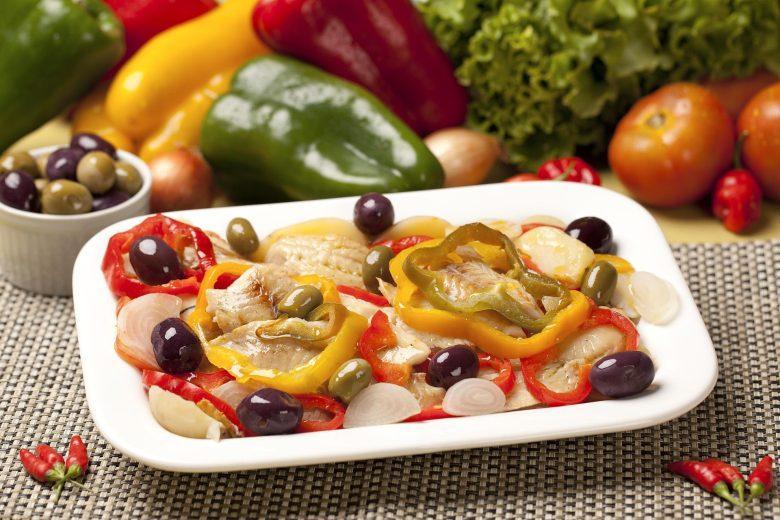 Salada de bacalhau com pimentão