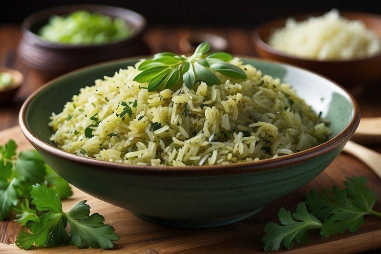 Arroz saboroso com ervas