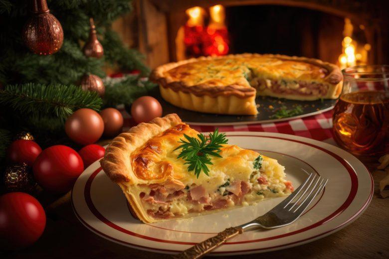Quiche de queijo e presunto