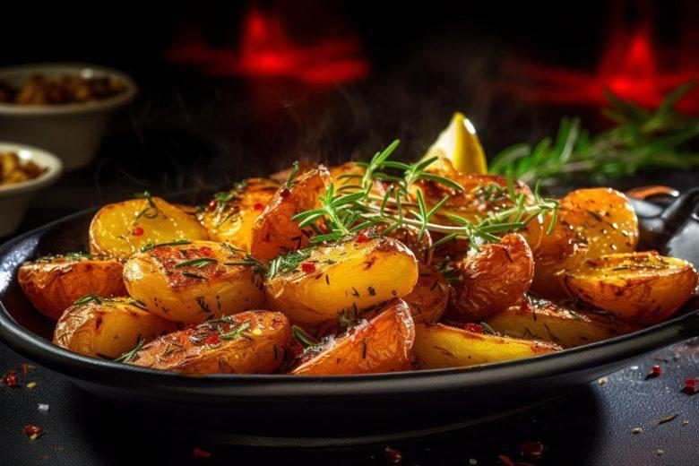 Batata com curry no forno
