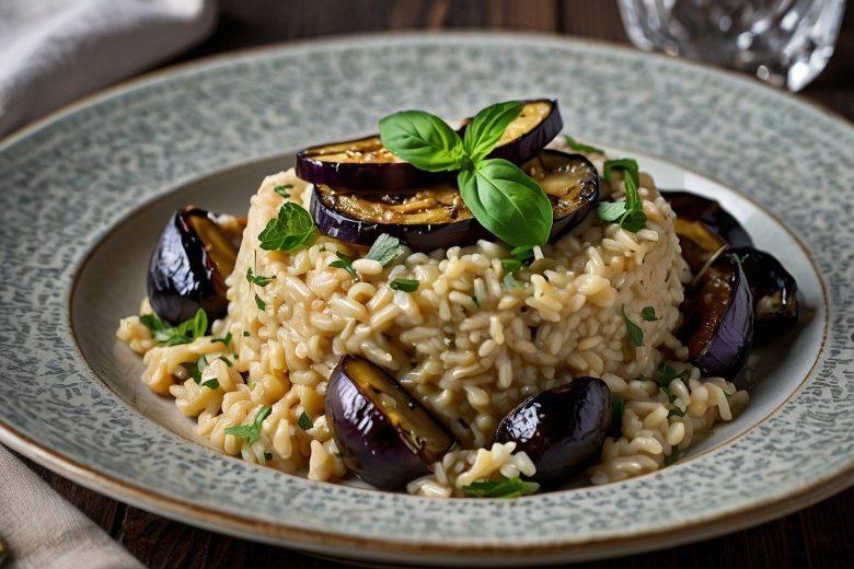 Risoto de berinjela à siciliana
