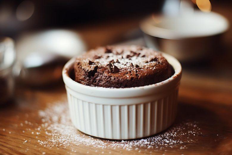 Suflê de chocolate e conhaque