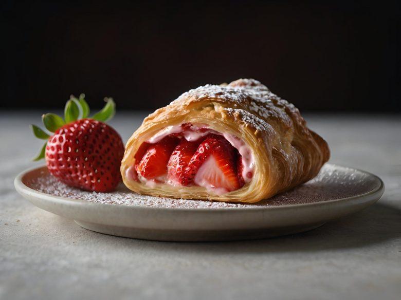Croissants com sorvete e geleia