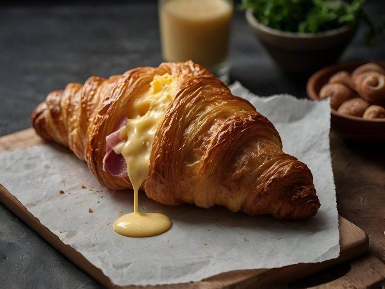 Croissants com brie e presunto