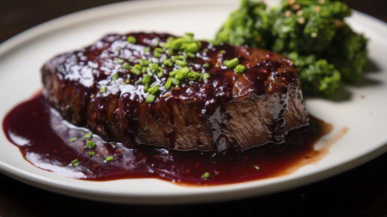 Bifes com molho de vinho tinto