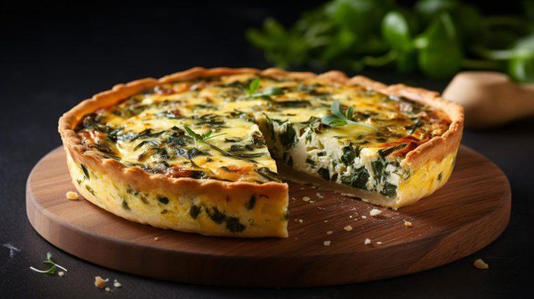 Quiche de espinafre com requeijão