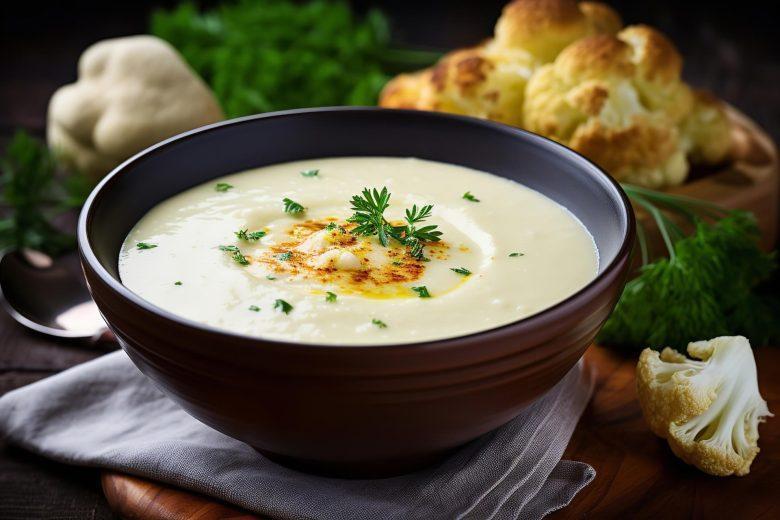 Sopa de couve flor com cebola