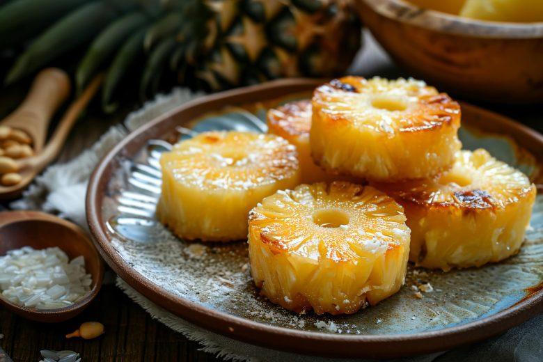 Abacaxi grelhado com vinho do porto
