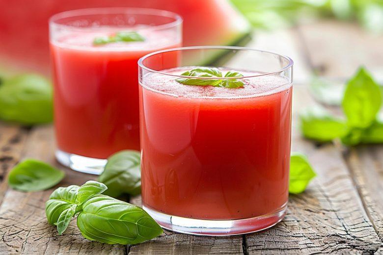 Refresco de melancia com groselha