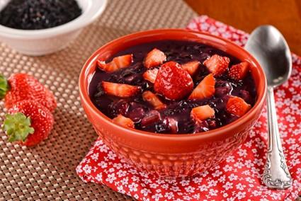 Arroz doce com morango