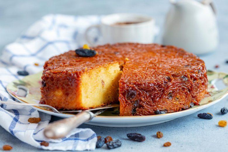 Pudim de macarrão doce