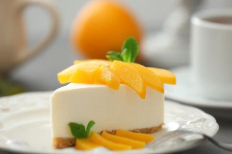 Cheesecake de pêssegos e nata