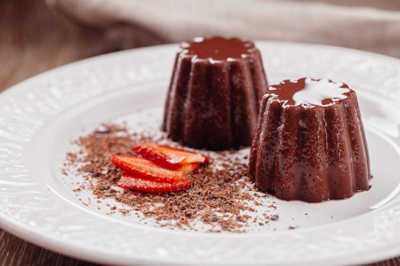 Pudim caseiro de chocolate