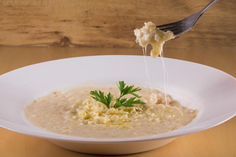 Risoto com quatro queijos