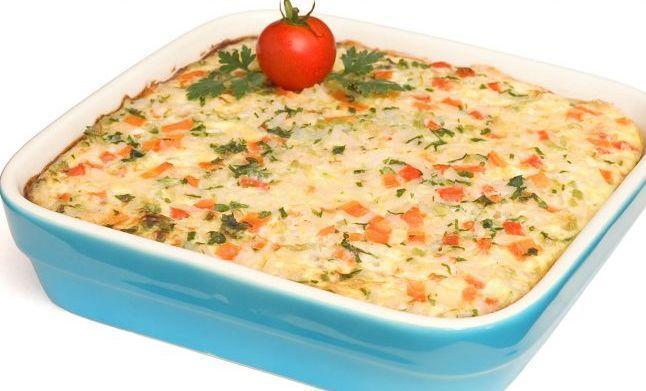 Omelete assada de arroz
