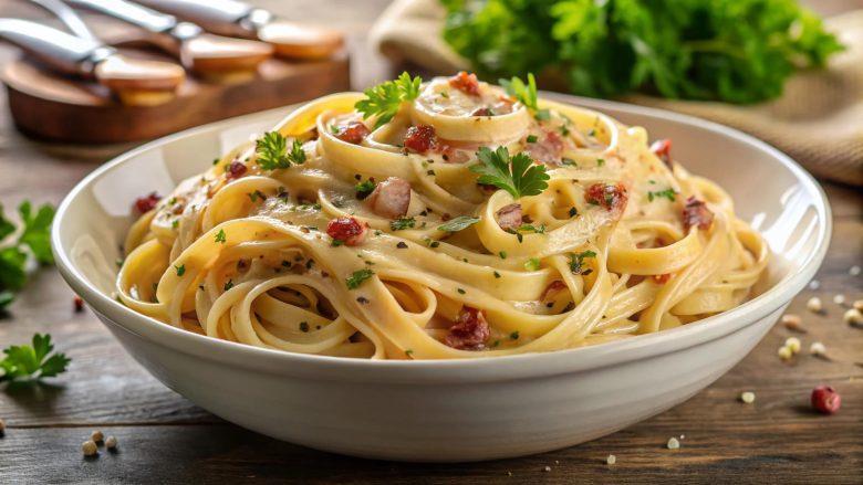 Spaghetti rápido à carbonara