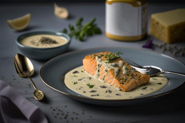 Posta de salmão com molho mousseline