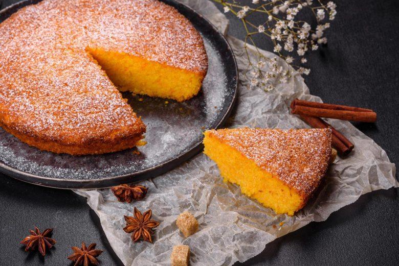 Torta diferente de abóbora com coco
