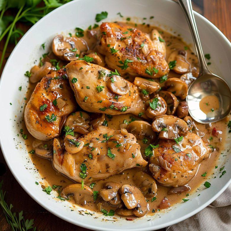 Frango com molho de conhaque e creme