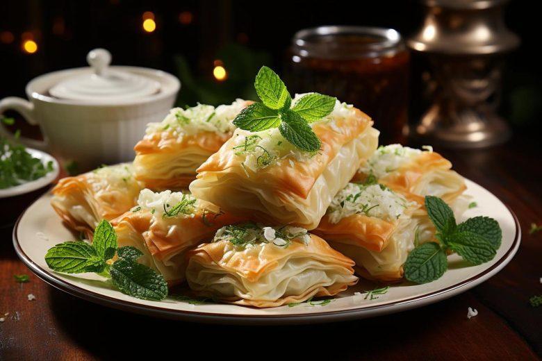 Folhadinhos de queijo e fiambre