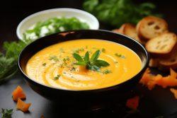 Sopa de cenoura e queijo