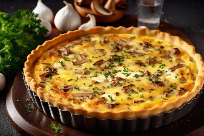 Quiche de cogumelo seco