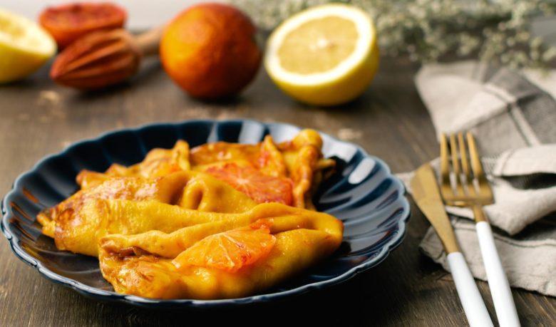 Crepes com laranja