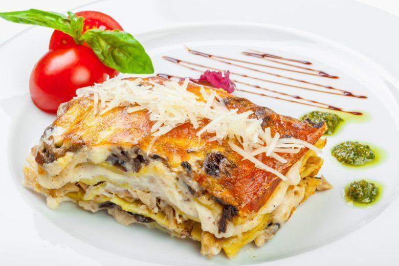 Lasanha ao molho de cogumelo