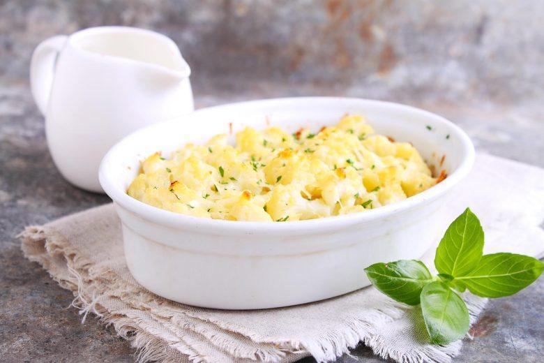 Couve flor ao molho de queijo