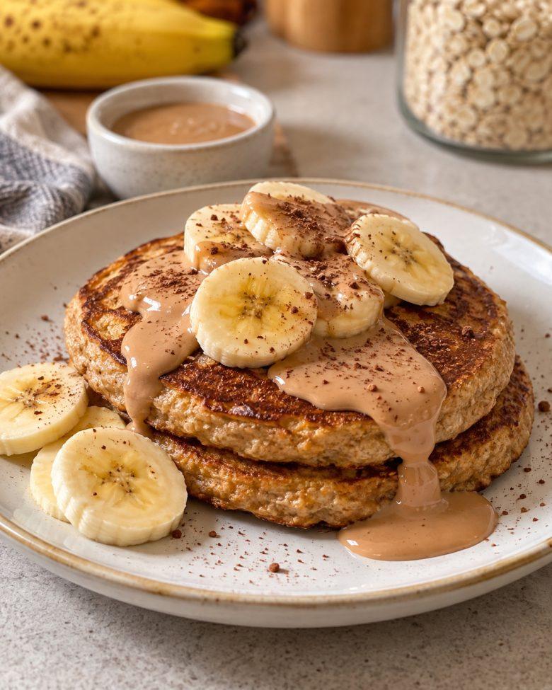 Panqueca de banana com canela e queijo