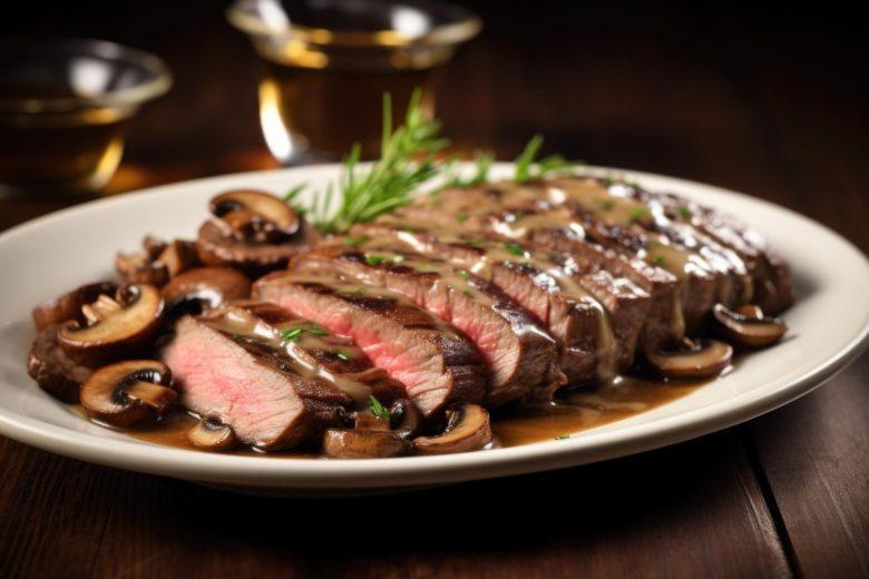 Carne chinesa com cogumelo