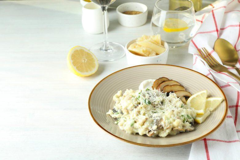 Risoto de cogumelo e gorgonzola