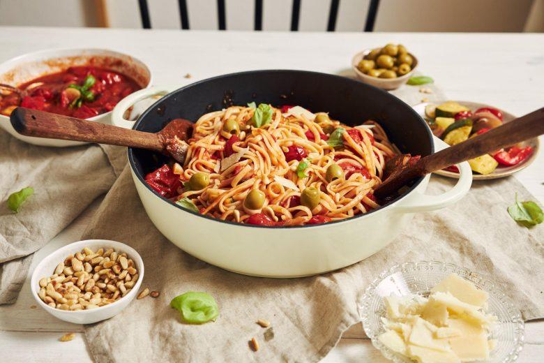 Macarrão com azeitonas