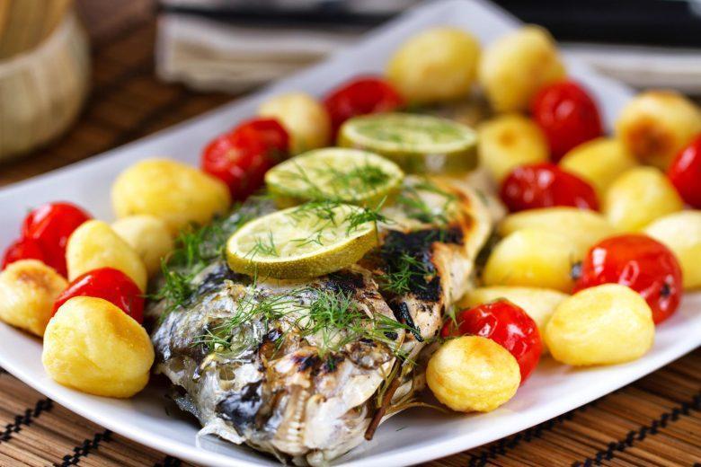 Pargo assado no forno