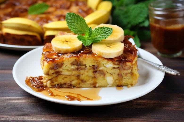 Bolo de banana com creme e caramelo (festa junina)