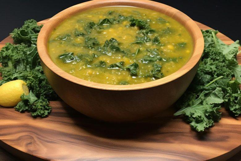 Sopa de mandioca e couve