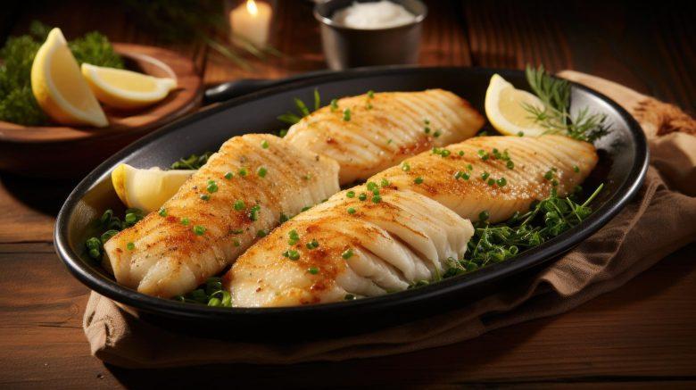 Filés de peixe assados