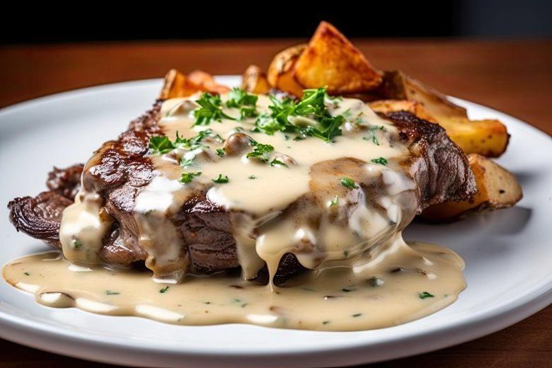 Carne assada com molho branco