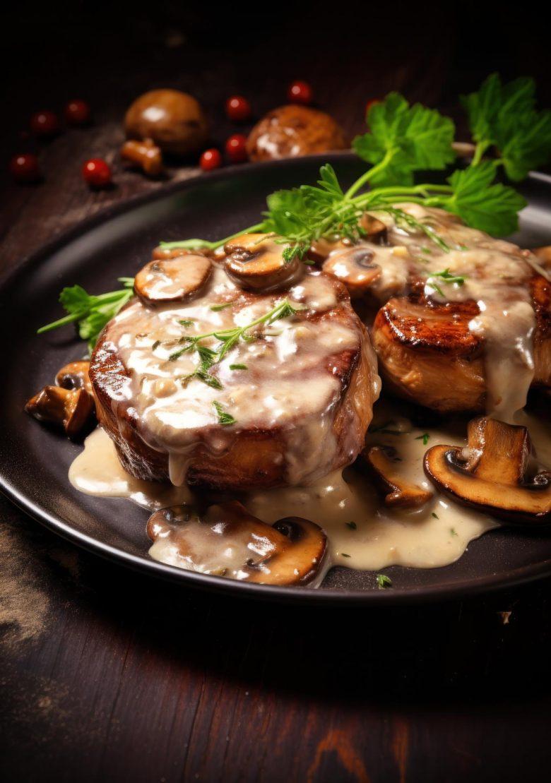 Picanha suína com champignon