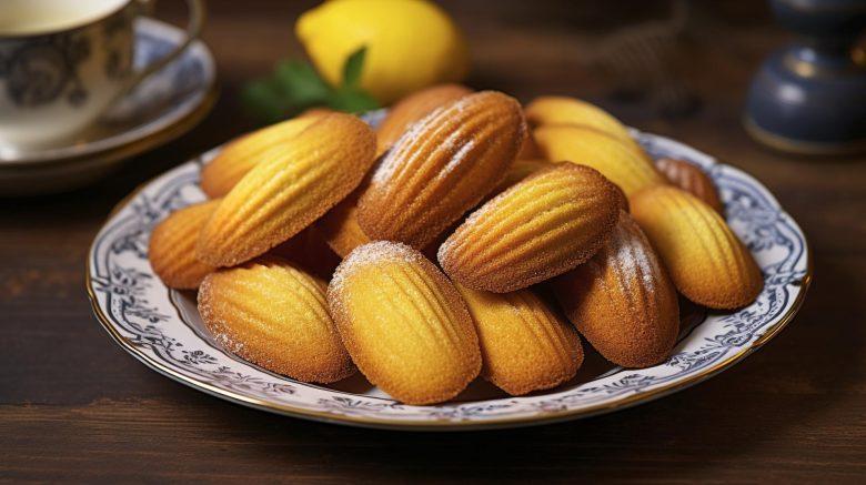 Madeleines com mel e limão