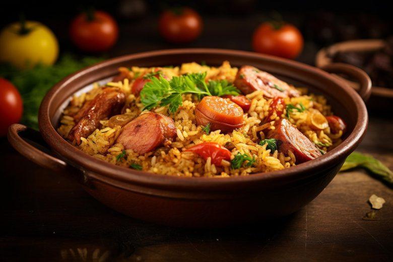 Arroz com lentilha e calabresa