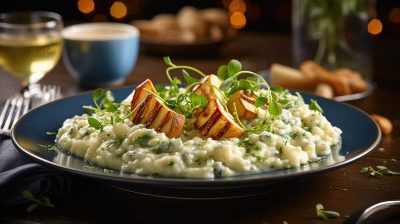 Risoto de gorgonzola e peras