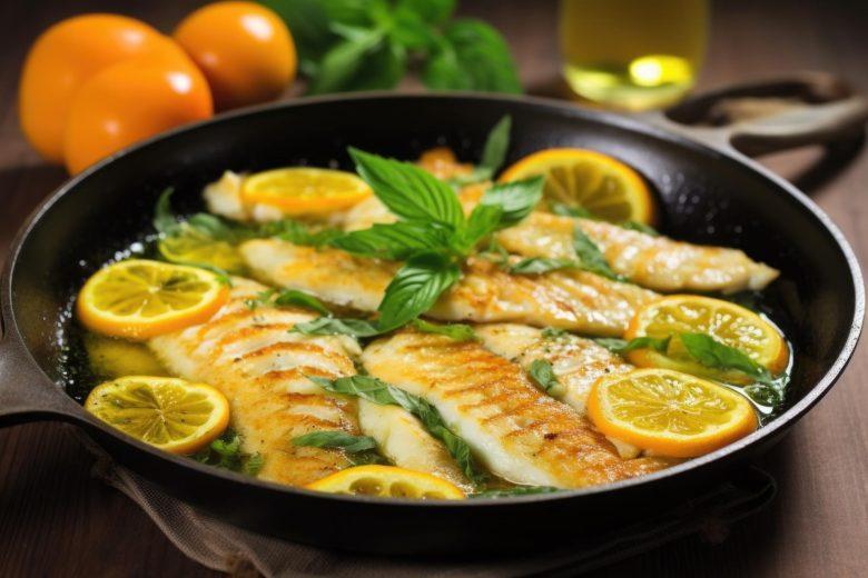 Filés de peixe com molho de laranja