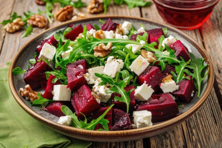 Salada de rúcula, beterraba e ricota