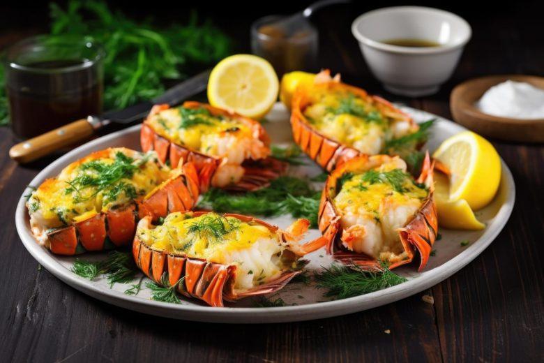 Lagosta gratinada com fruta da pupunha