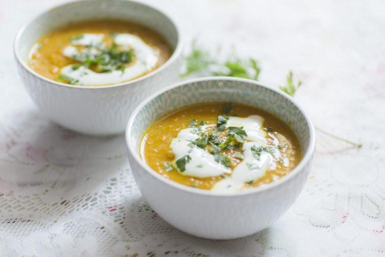 Sopa de abóbora e ricota